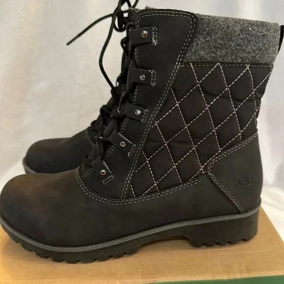 JBU by Jambu Summit Waterproof Boot Shoes Black 8.5 Wide Lace Up Zipper Casual - Picture 1 of 4